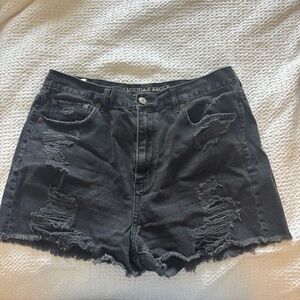 American Eagle Outfitters Black Distressed Jean Shorts